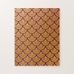 Art Deco Zeemeerminschalen - Magenta Legpuzzel