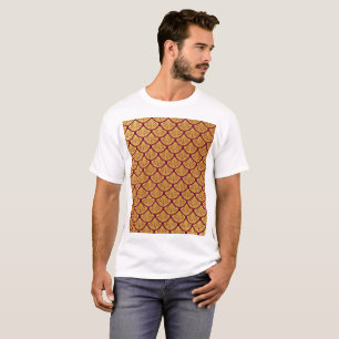 Art Deco Zeemeerminschalen - Magenta T-shirt
