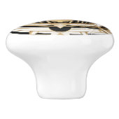 Art Deco zeilboot zwart wit en goud nautisch Keramische Knop (Zijkant)