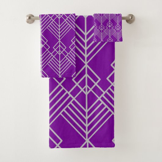 Art Deco Zig-Zag Bad Handdoek (Insitu)