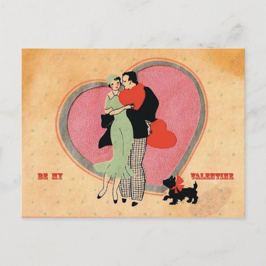 Art Deco ~ zijn mijn Valentijn Feestdagenkaart (Voorkant)