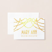 Art Deco Zitplaatsen Kaart Gold String Lights (Voorkant met envelop)
