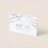 Art Deco Zitplaatsen Plaats Kaart Zilveren String  (Voorkant)