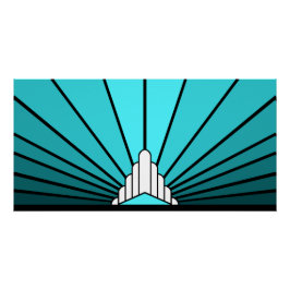 Art deco zon aqua perfect poster