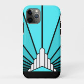 Art deco zon in aqua Case-Mate iPhone case (Achterkant)