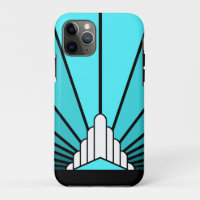Art deco zon in aqua