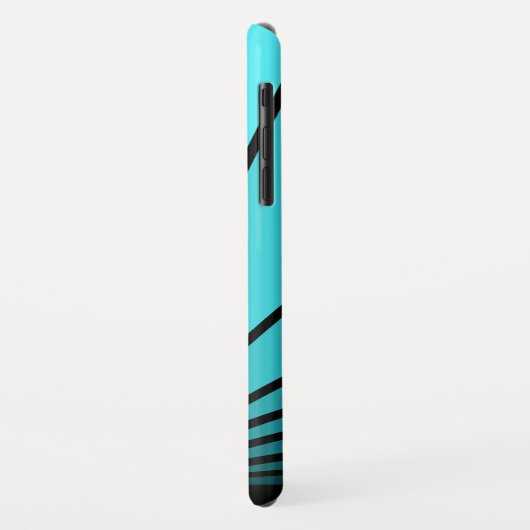 Art deco zon in aqua iPhone / iPad case (Achterkant/links)