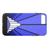 Art deco zon in blauw Case-Mate iPhone case (Achterkant (Horizontaal))