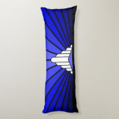 Art deco zon in blauw lichaamskussen (Achterkant (Verticaal))