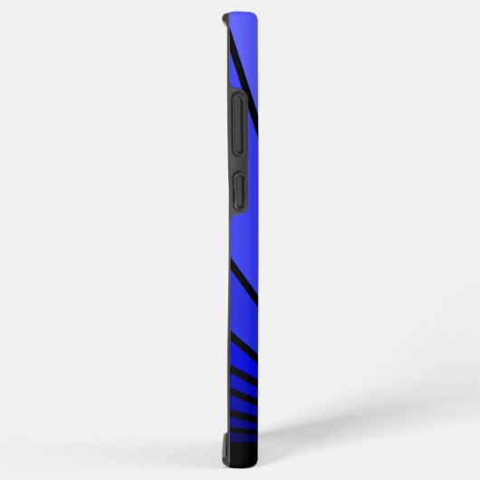 Art deco zon in blauw samsung galaxy hoesje (Rechterkant)