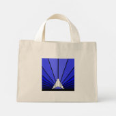 Art deco zon in blauwe Canvas tas (Achterkant)