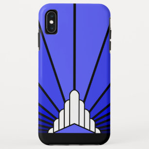 Art deco zon in blauwe iPhone / iPad hoesje