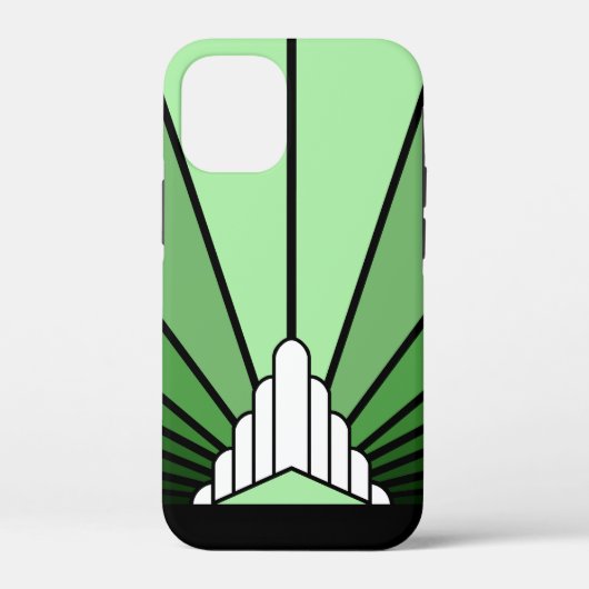 Art deco zon in het groen Case-Mate iPhone case (Achterkant)