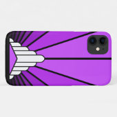 Art deco zon in het paarse Case-Mate iPhone case (Achterkant (horizontaal))
