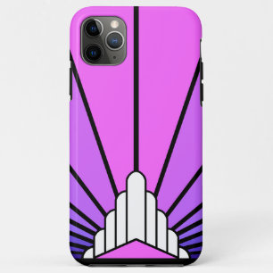 Art deco zon in paarse & roze iPhone 11 pro max hoesje