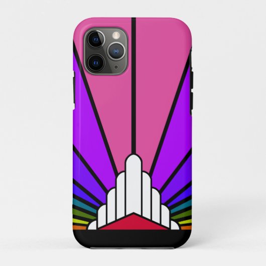 Art deco zon in regenboog Case-Mate iPhone case (Achterkant)
