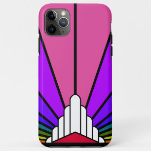 Art deco zon in regenboog iPhone 11 pro max hoesje