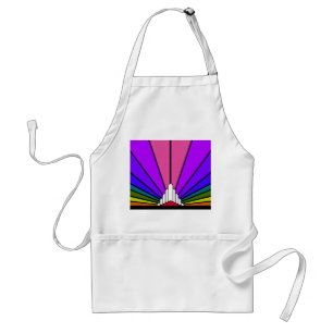 Art deco zon in regenboog standaard schort