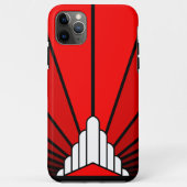 Art deco zon in rood Case-Mate iPhone case (Achterkant)