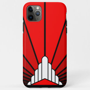 Art deco zon in rood iPhone 11 pro max hoesje