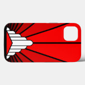 Art deco zon in rood Case-Mate iPhone case (Achterkant (horizontaal))