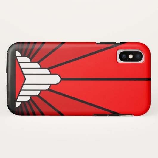 Art deco zon in rood Case-Mate iPhone case (Achterkant (horizontaal))