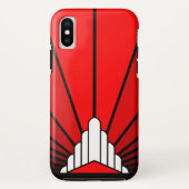 Art deco zon in rood Case-Mate iPhone case (Achterkant)