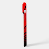 Art deco zon in rood iPhone hoesje (Linkerkant)