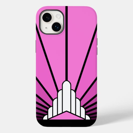 Art deco zon in roze Case-Mate iPhone case (Achterkant)