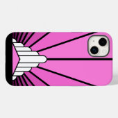 Art deco zon in roze Case-Mate iPhone case (Achterkant (horizontaal))