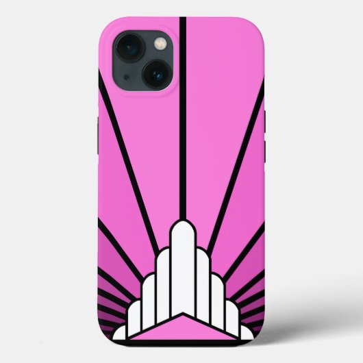 Art deco zon in roze Case-Mate iPhone case (Achterkant)