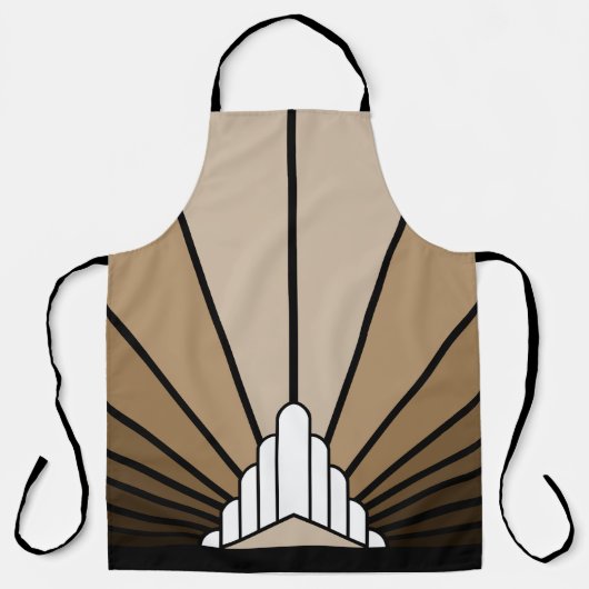 Art deco zon in tan All-Over Print Schort (Voorkant)