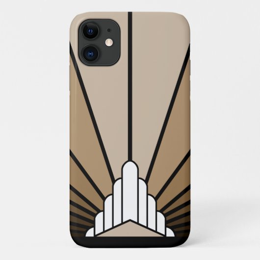 Art deco zon in tan Case-Mate iPhone case (Achterkant)