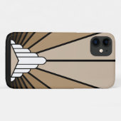 Art deco zon in tan Case-Mate iPhone case (Achterkant (horizontaal))