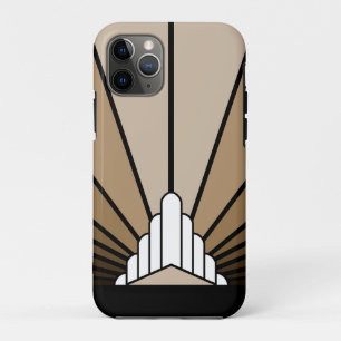 Art deco zon in tan iPhone 11 pro hoesje