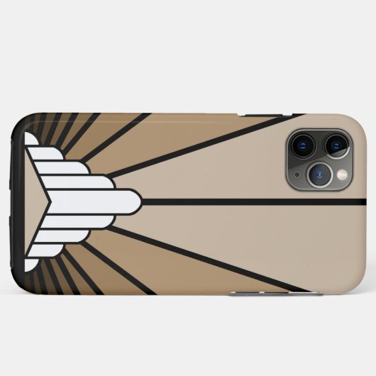 Art deco zon in tan Case-Mate iPhone case (Achterkant (horizontaal))