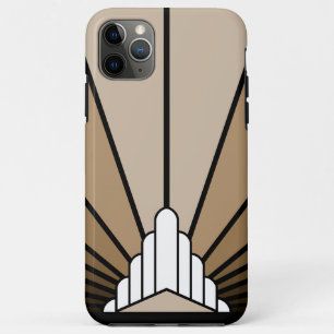 Art deco zon in tan iPhone 11 pro max hoesje
