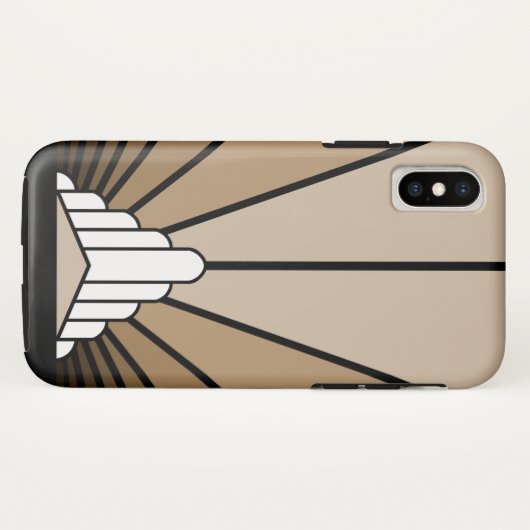 Art deco zon in tan Case-Mate iPhone case (Achterkant (horizontaal))