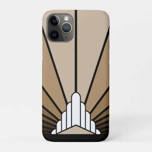 Art deco zon in tan iPhone 11 pro hoesje