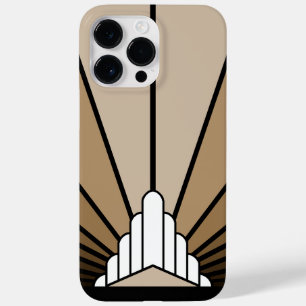 Art deco zon in tan Case-Mate iPhone 14 pro max hoesje