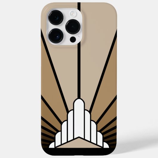 Art deco zon in tan Case-Mate iPhone case (Achterkant)