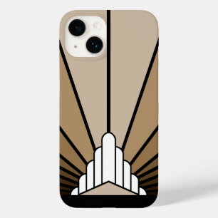 Art deco zon in tan Case-Mate iPhone 14 hoesje