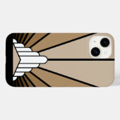 Art deco zon in tan Case-Mate iPhone case (Achterkant (horizontaal))