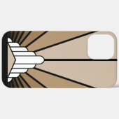 Art deco zon in tan Case-Mate iPhone case (Achterkant (horizontaal))