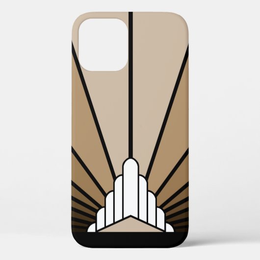 Art deco zon in tan Case-Mate iPhone case (Achterkant)