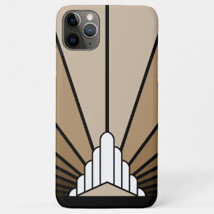 Art deco zon in tan iPhone 11 pro max hoesje