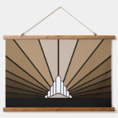 Art deco zon in tan/dageraad hangend wandkleed (Voorkant)