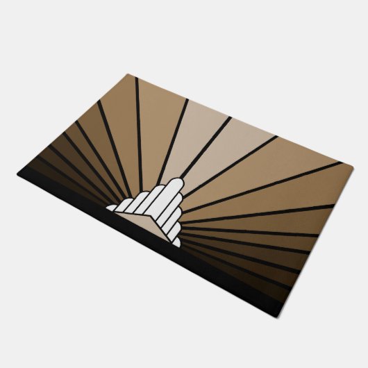 Art deco zon in tan Door Mat (Schuin)