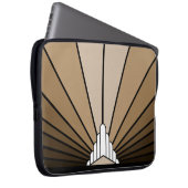 Art deco zon in tan Electronics Bag Laptop Sleeve (Voorkant Rechts)