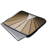 Art deco zon in tan Electronics Bag Laptop Sleeve (Voorkant onderkant)